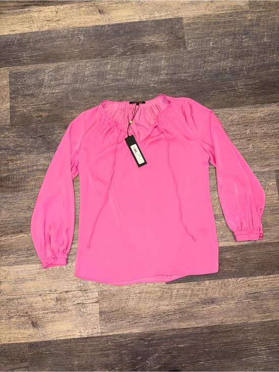 Kobi Halperin Tops - NWT Kobi Halperin Simone Silk-Blend Tie-Neck Blouse - Hot Pink